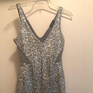 COPY - Bebe silver sequin mini party dress! Size XS